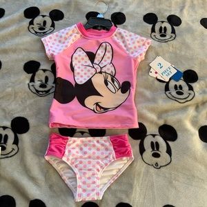 NWT Disney Minnie two piece swim set UPF 50, 2T